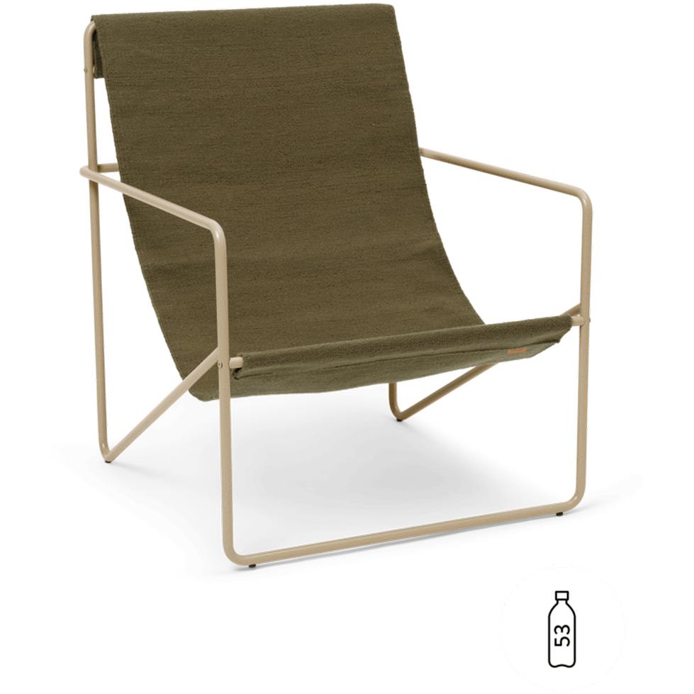 Ferm Living Desert Lounge Chair, Cashmere/Olive