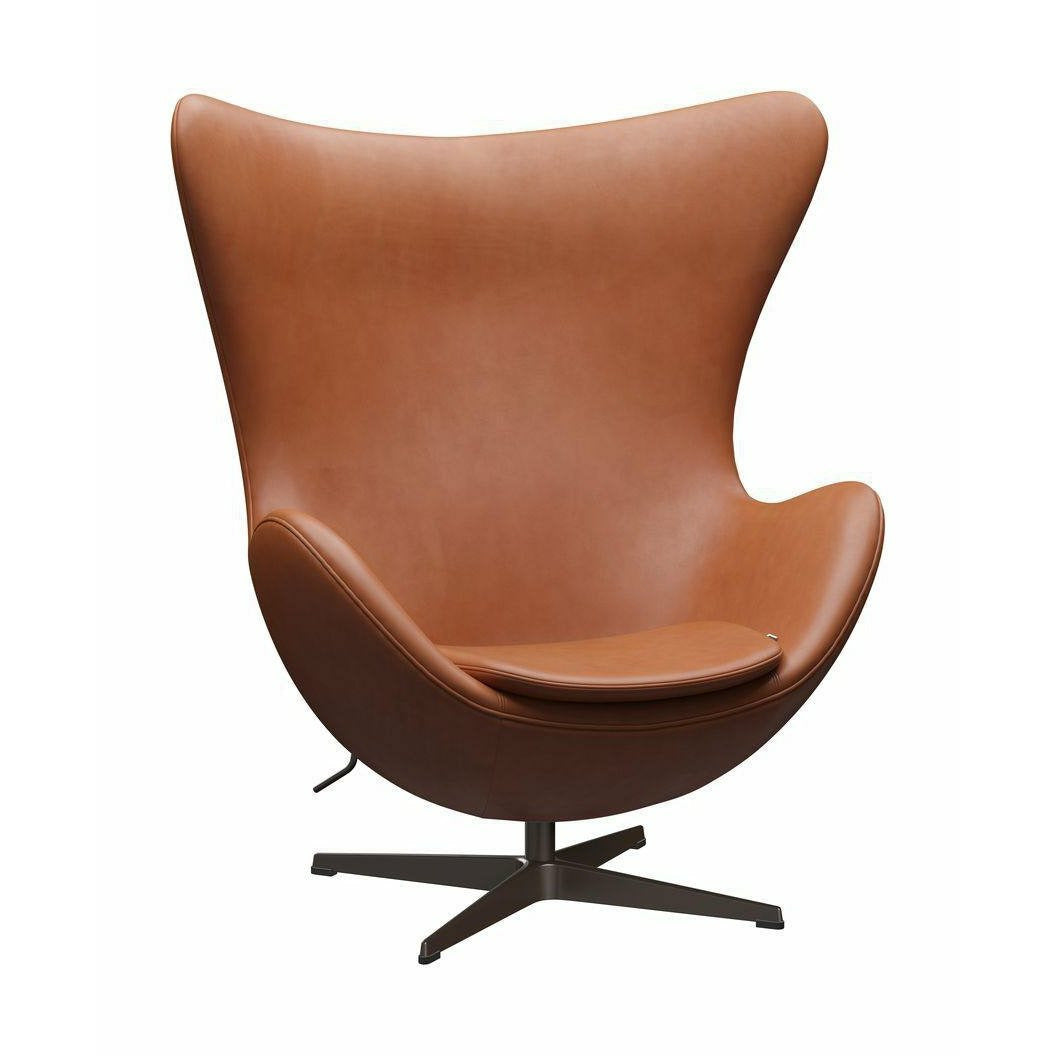 Fritz Hansen The Egg Lounge Chair Leather, Brown Bronze/Grace Walnut