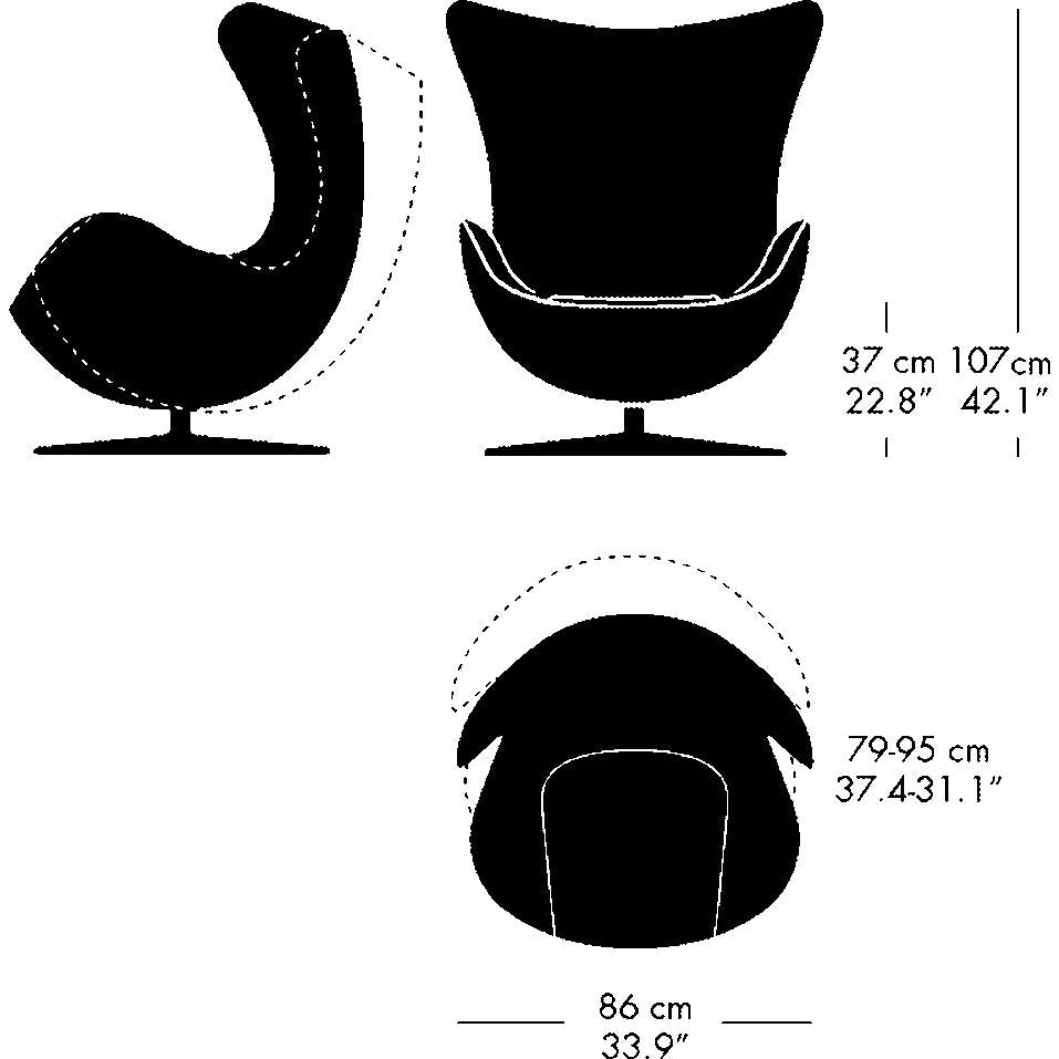 Fritz Hansen The Egg Lounge Chair Leather, Black/Essential Black
