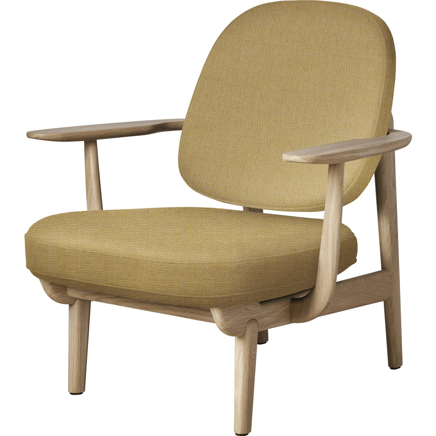Fritz Hansen Jh97 Fred Lounge Chair Lacquered Oak, Yellow