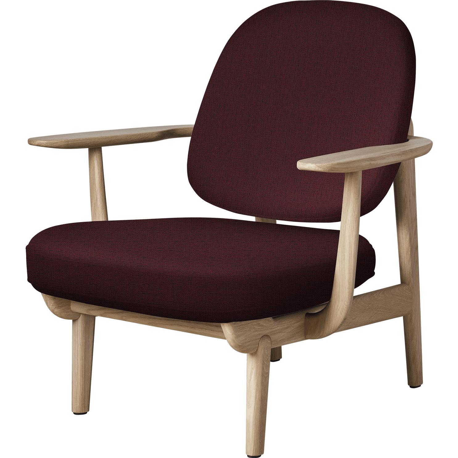 Fritz Hansen Jh97 Fred Lounge Chair Lacquered Oak, Red
