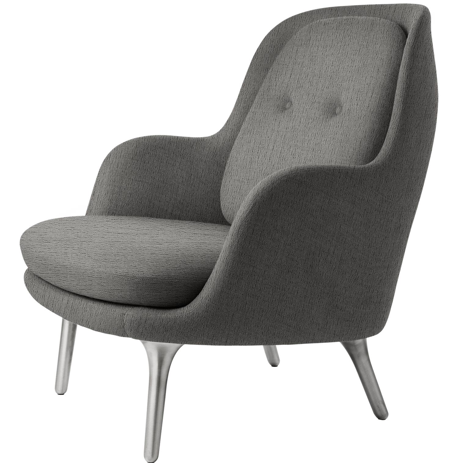 Fritz Hansen Fri Lounge Chair Aluminium, Sunniva Beige