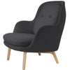 Fritz Hansen Fri Lounge Chair Wood, Sunniva Dark Grey
