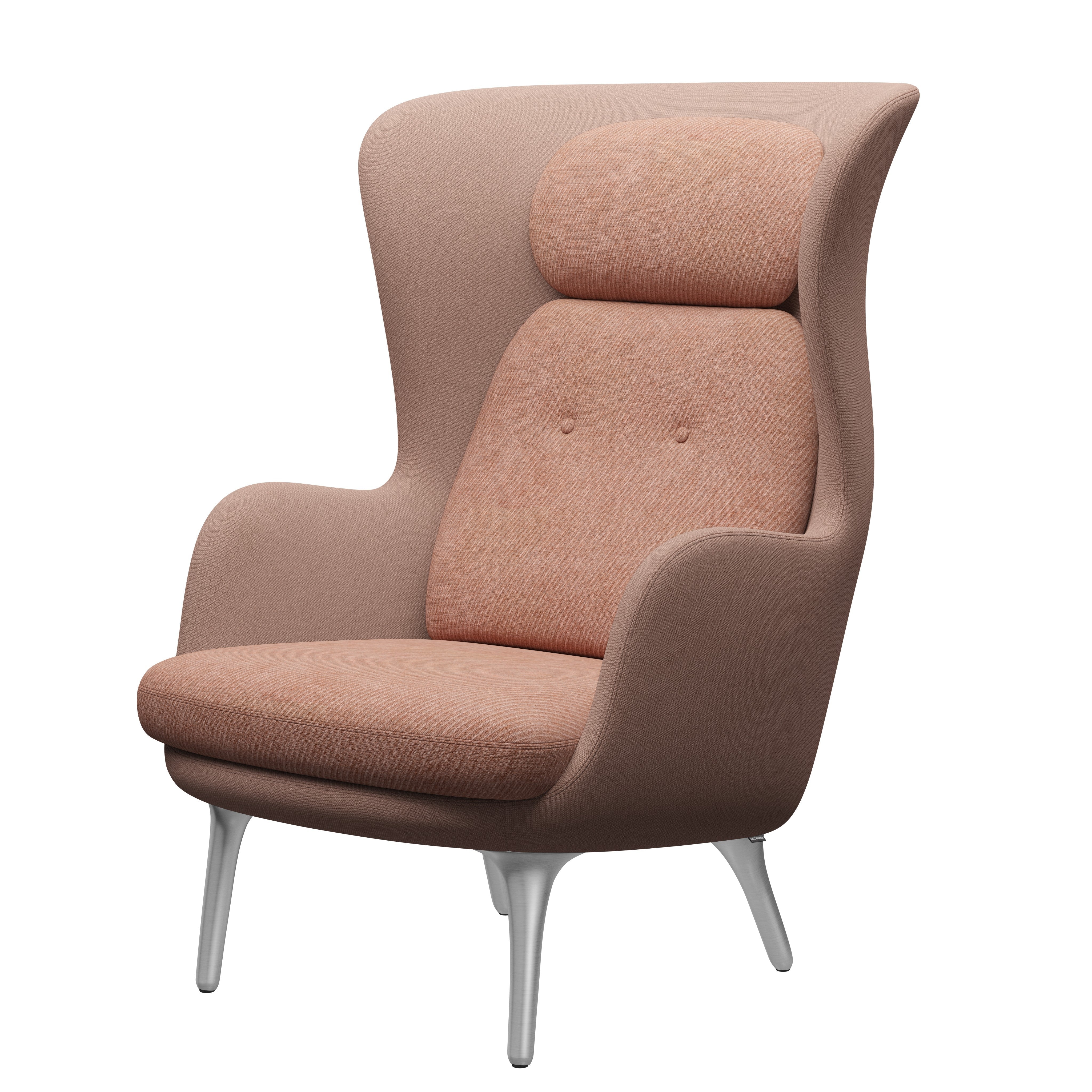 Fritz Hansen Ro Lounge Chair Aluminum, Pale Rose