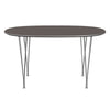Fritz Hansen Superellipse Dining Table Chrome/Grey Fenix Laminates, 135x90 Cm