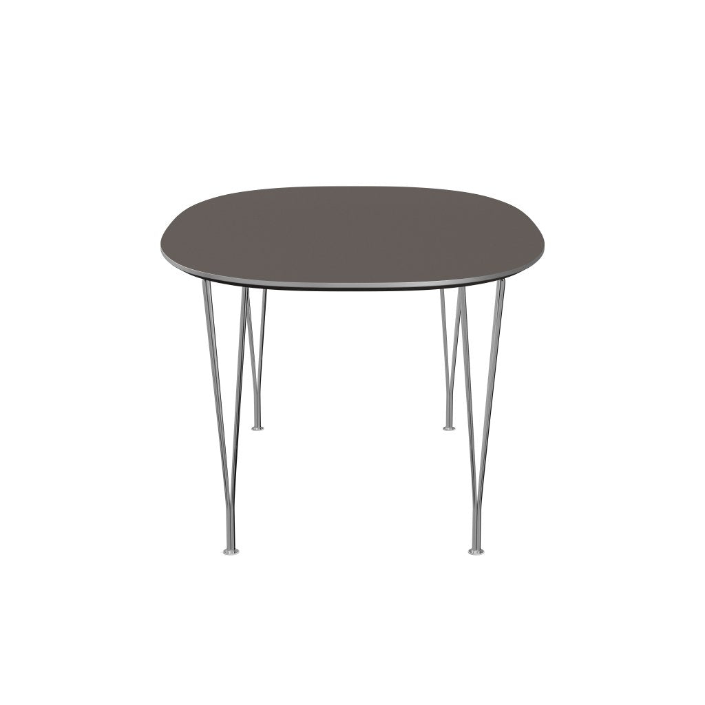Fritz Hansen Superellipse Dining Table Chrome/Grey Fenix Laminates, 170x100 Cm