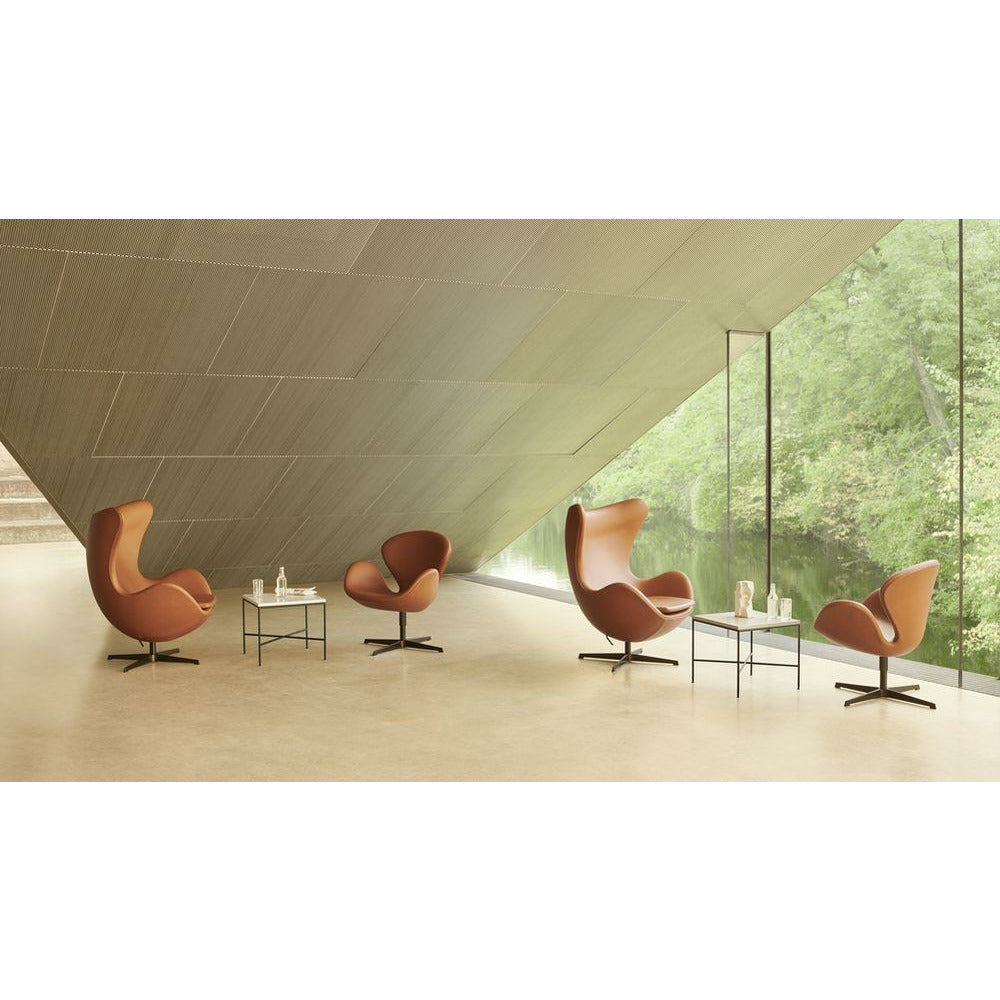 Fritz Hansen Svanen Lounge Chair Leather, Brown Bronze/Grace Walnut