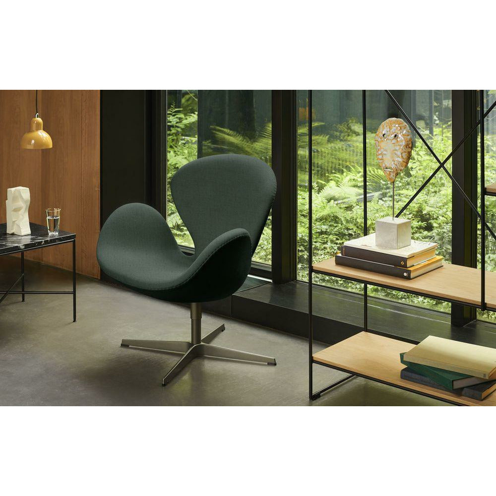 Fritz Hansen Svanen Lounge Chair Fabric, Black/Grey Hallingdal 0116