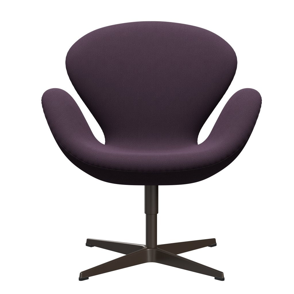 Fritz Hansen Swan Lounge Chair, Brown Bronze/Capture Violet Dark