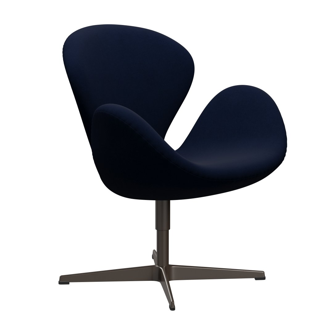Fritz Hansen Swan Lounge Chair, Brown Bronze/Comfort Dark Grey/Blue