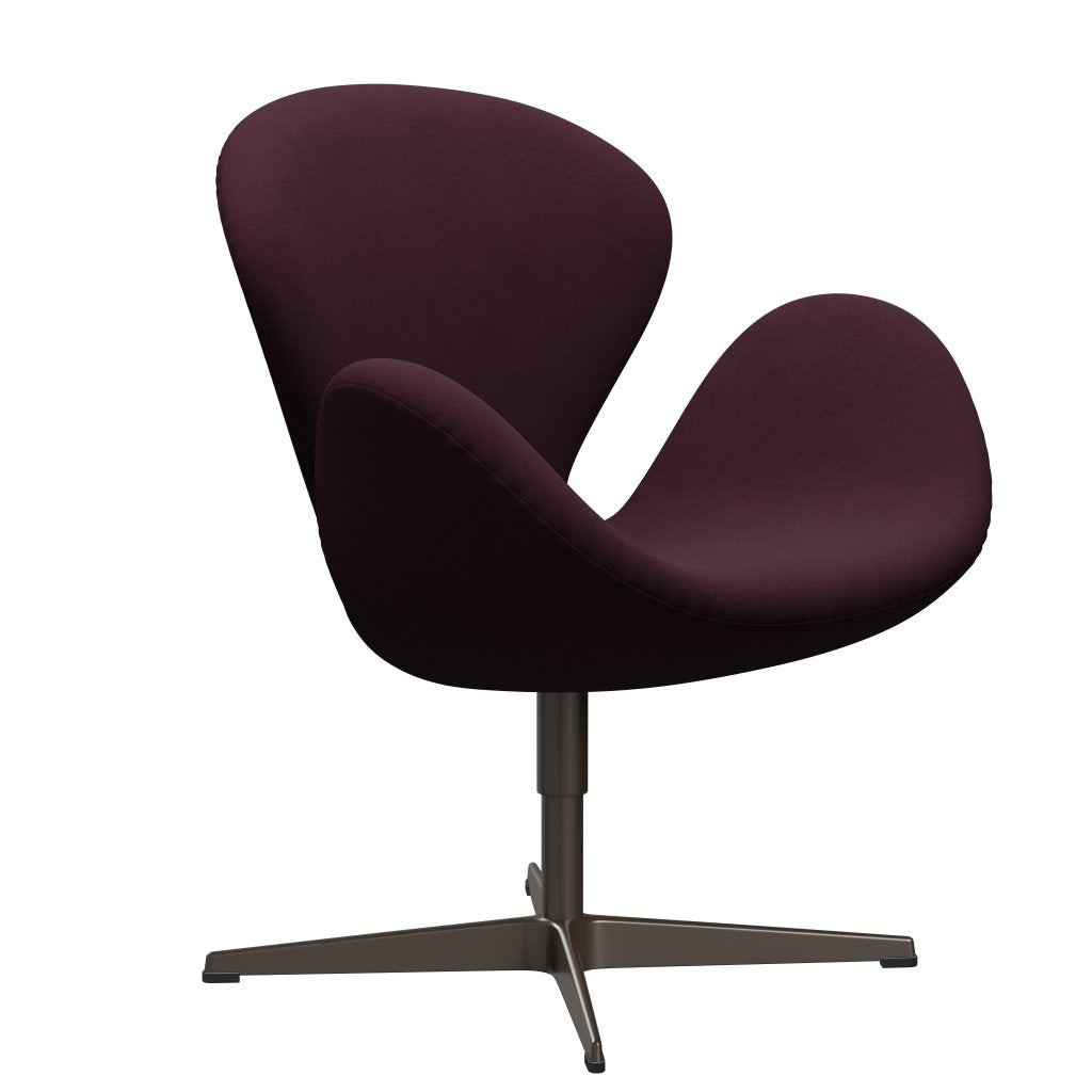 Fritz Hansen Swan Lounge Chair, Brown Bronze/Comfort Light Bordeaux