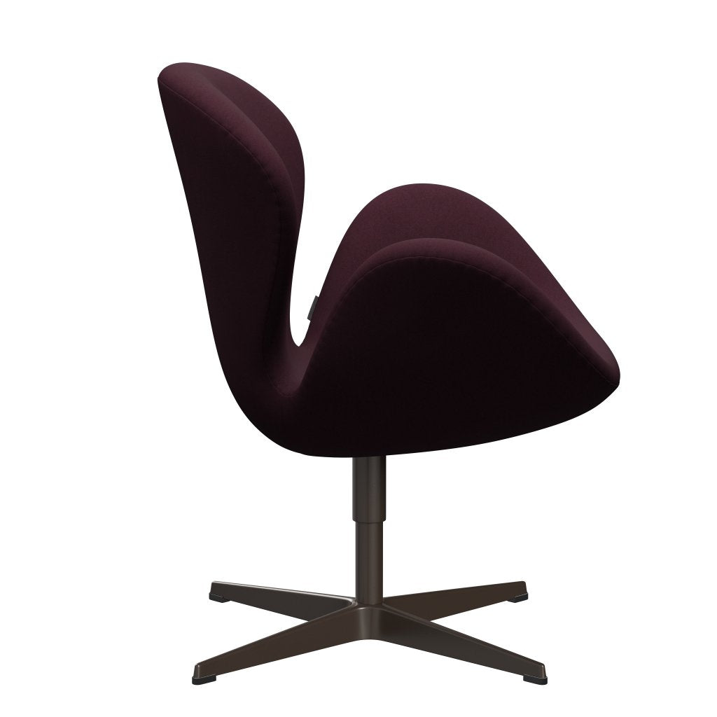Fritz Hansen Swan Lounge Chair, Brown Bronze/Comfort Light Bordeaux