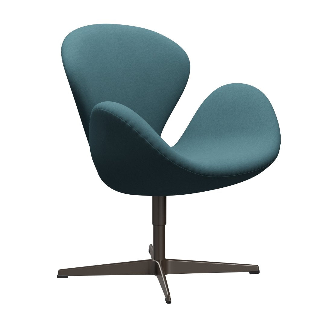 Fritz Hansen Swan Lounge Chair, Brown Bronze/Comfort Light Grey/Blue