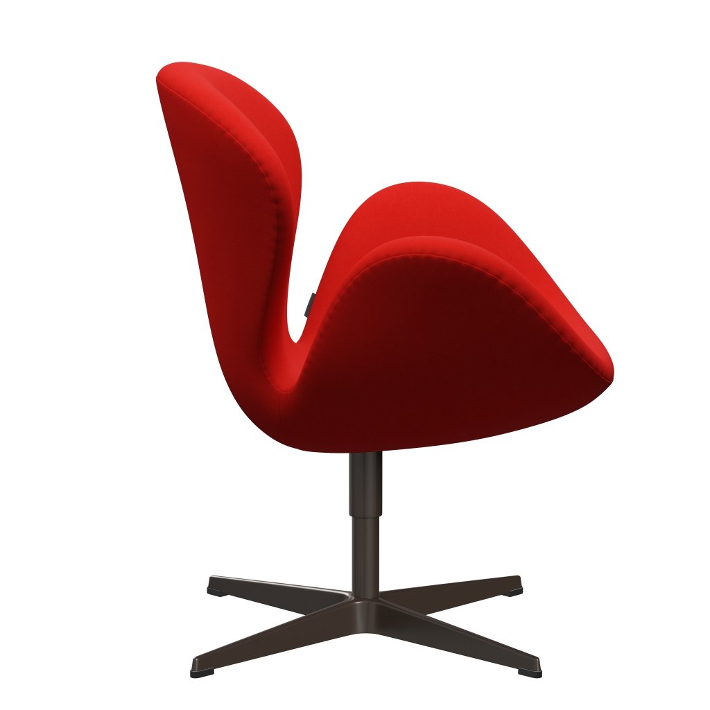 Fritz Hansen Swan Lounge Chair, Brown Bronze/Comfort Light Red