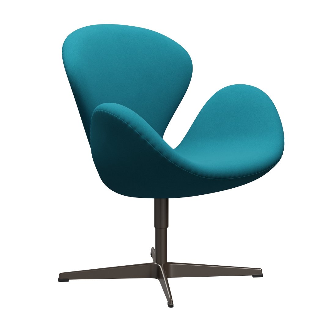 Fritz Hansen Swan Lounge Chair, Brown Bronze/Comfort Turquoise Light
