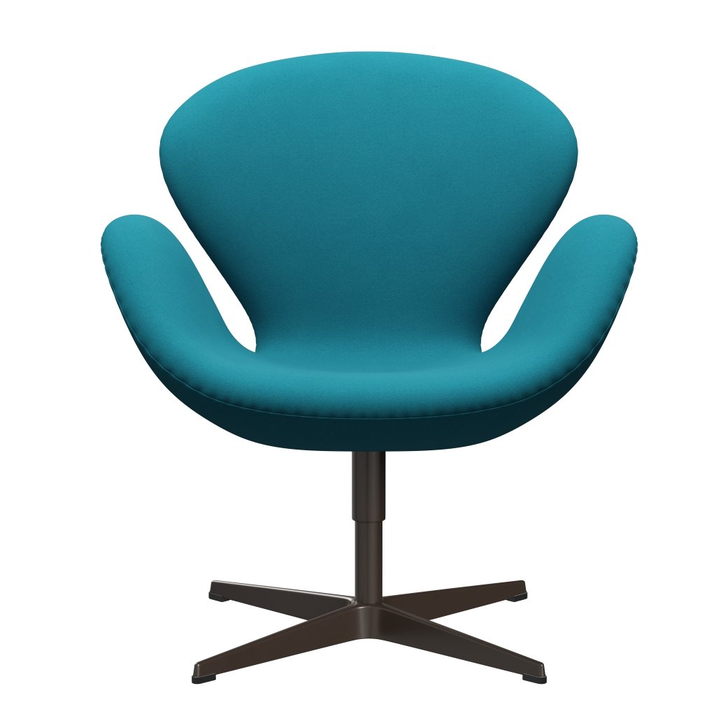 Fritz Hansen Swan Lounge Chair, Brown Bronze/Comfort Turquoise Light
