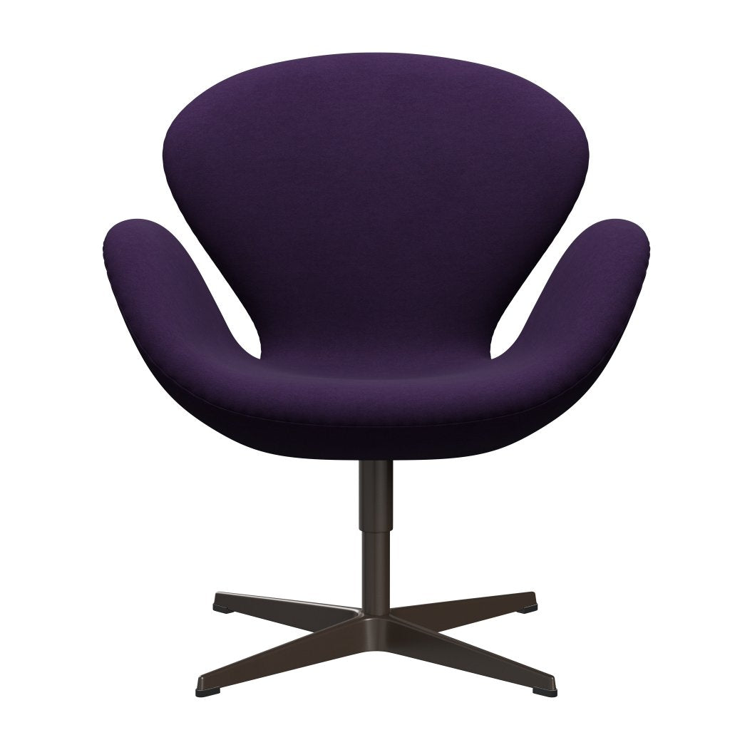 Fritz Hansen Swan Lounge Chair, Brown Bronze/Comfort Violet Dark