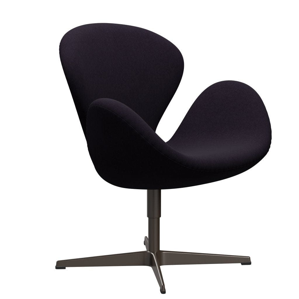 Fritz Hansen Swan Lounge Chair, Brown Bronze/Comfort Violet Red