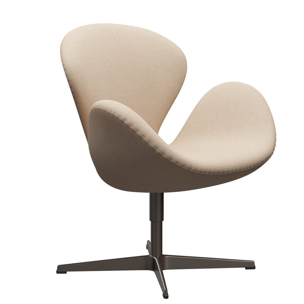 Fritz Hansen Swan Lounge Chair, Brown Bronze/Divina Md Crème