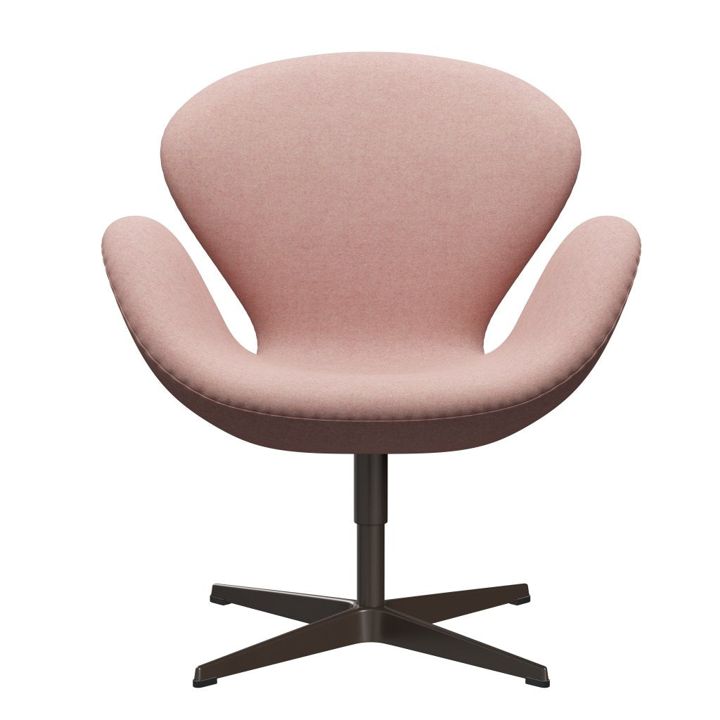 Fritz Hansen Swan Lounge Chair, Brown Bronze/Divina Md Soft Pink