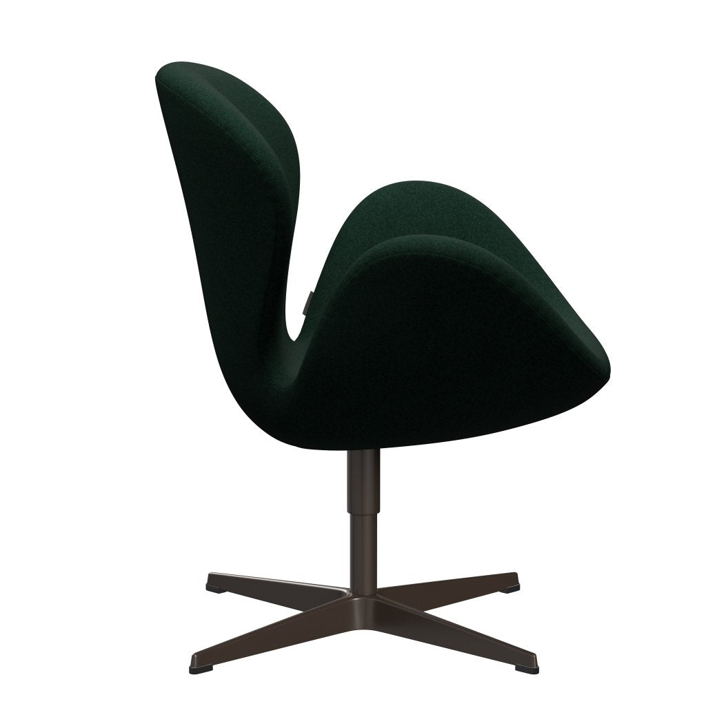 Fritz Hansen Swan Lounge Chair, Brown Bronze/Divina Melange Dark Green (871)
