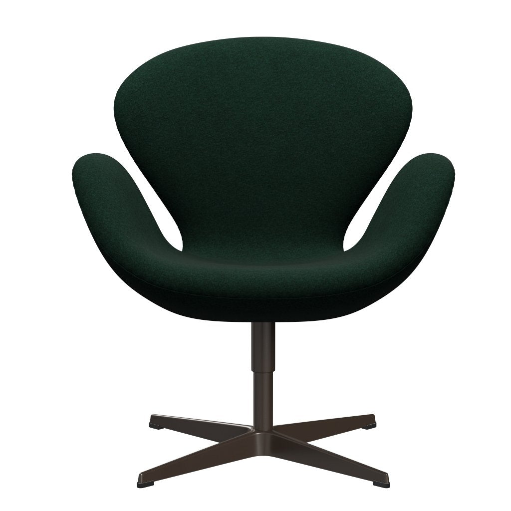 Fritz Hansen Swan Lounge Chair, Brown Bronze/Divina Melange Dark Green (871)