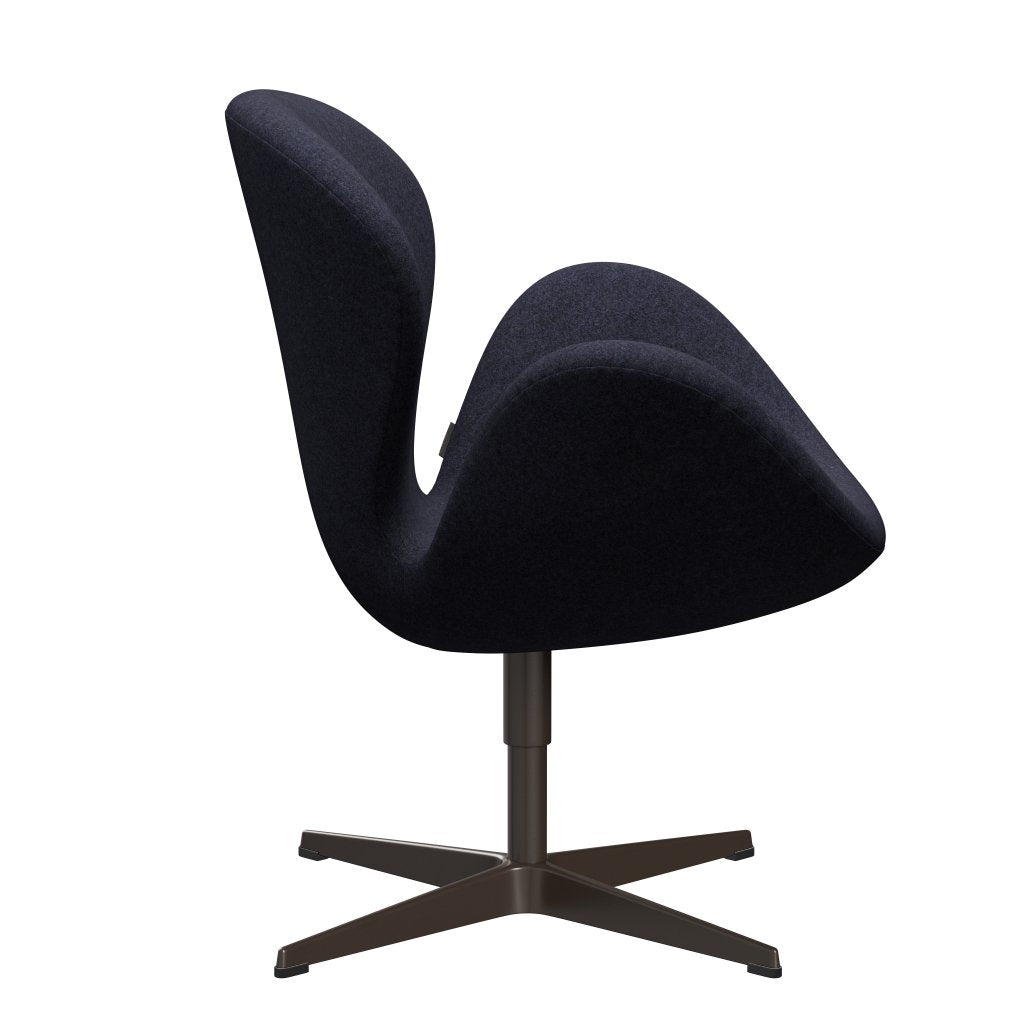 Fritz Hansen Swan Lounge Chair, Brown Bronze/Divina Melange Grey/Purple