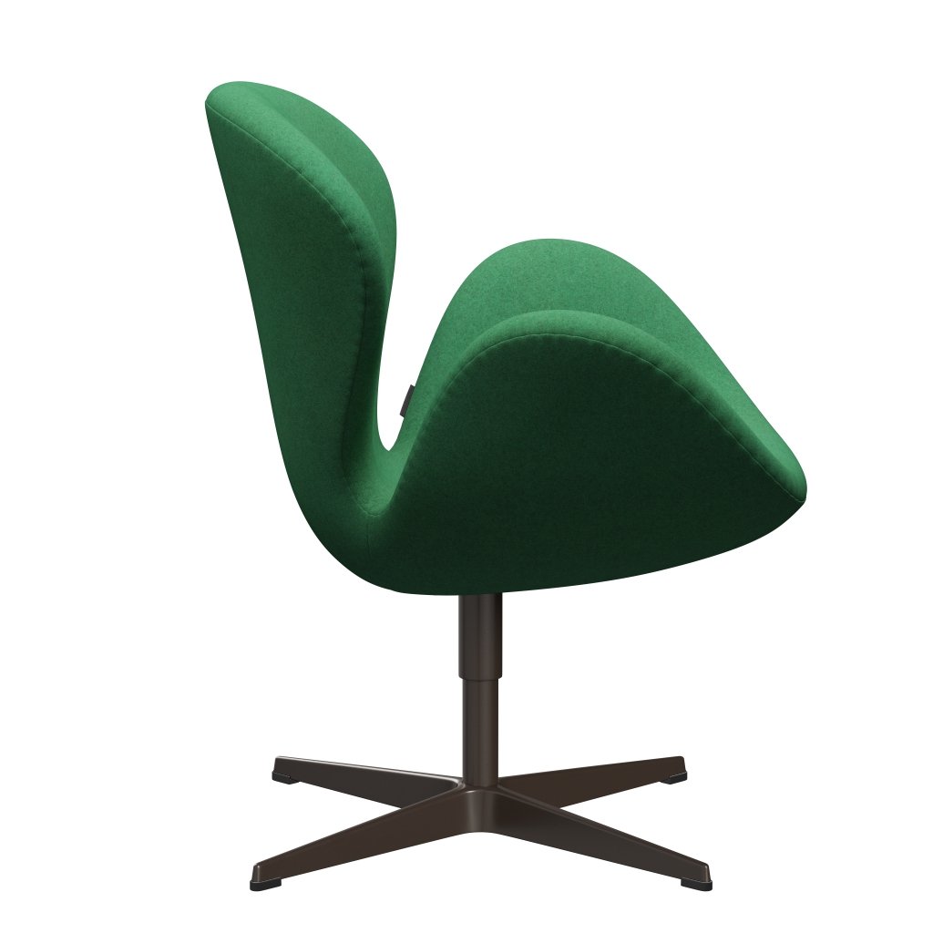 Fritz Hansen Swan Lounge Chair, Brown Bronze/Divina Melange Green