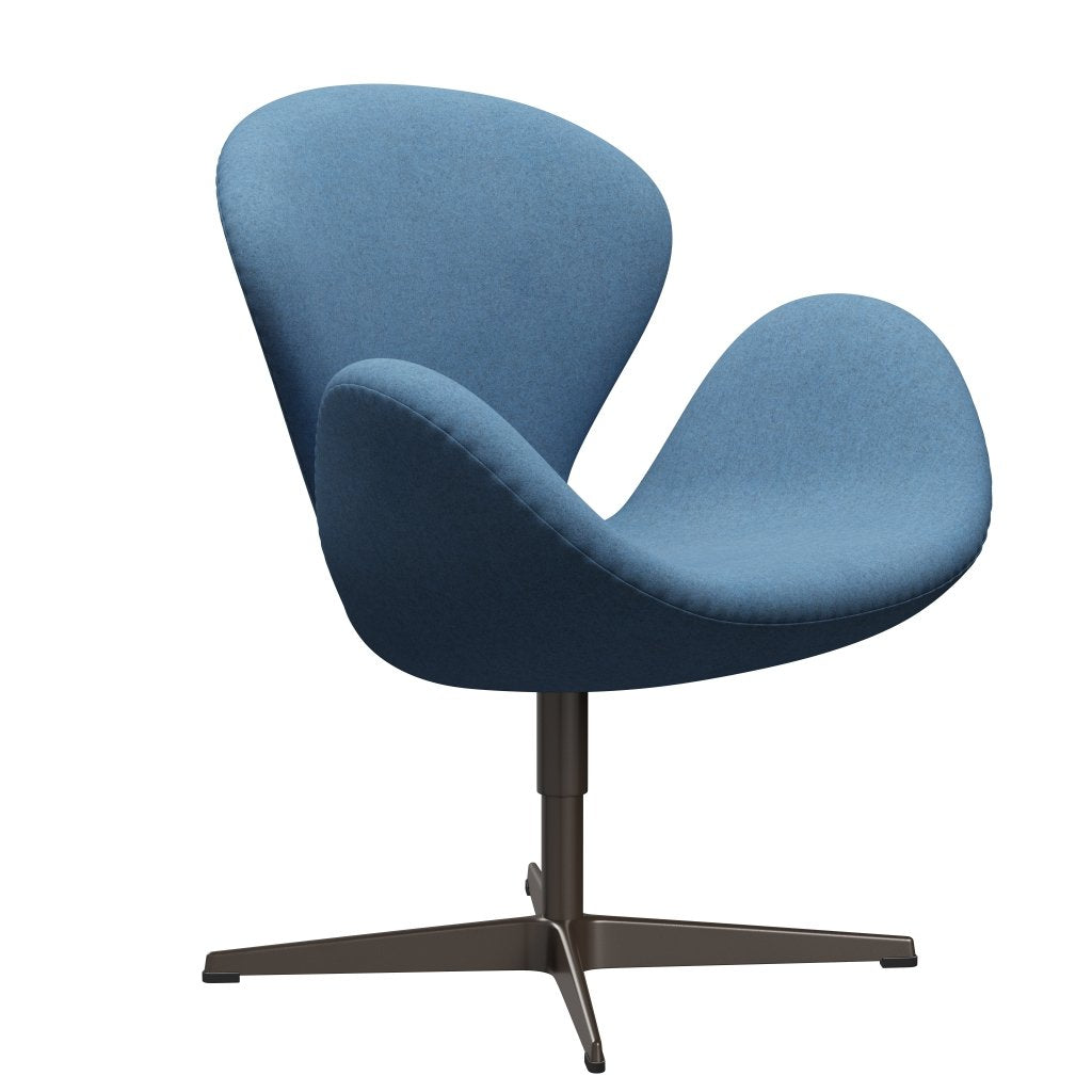 Fritz Hansen Swan Lounge Chair, Brown Bronze/Divina Melange Light Blue