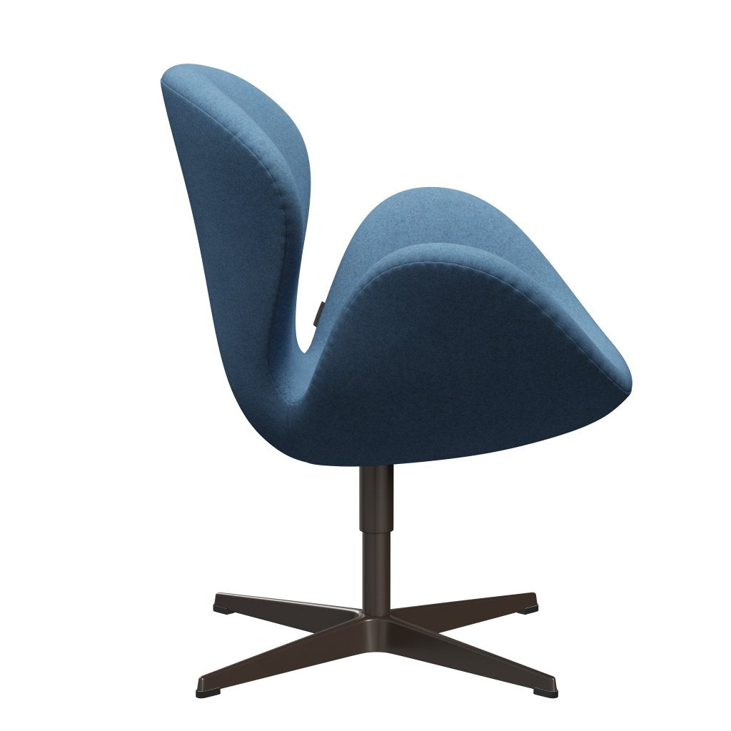 Fritz Hansen Swan Lounge Chair, Brown Bronze/Divina Melange Light Blue