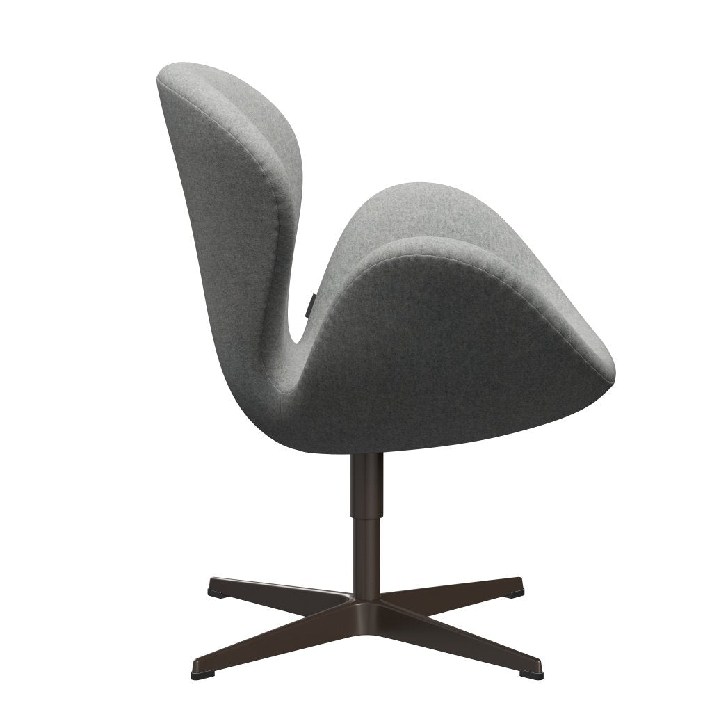 Fritz Hansen Swan Lounge Chair, Brown Bronze/Divina Melange Light Grey
