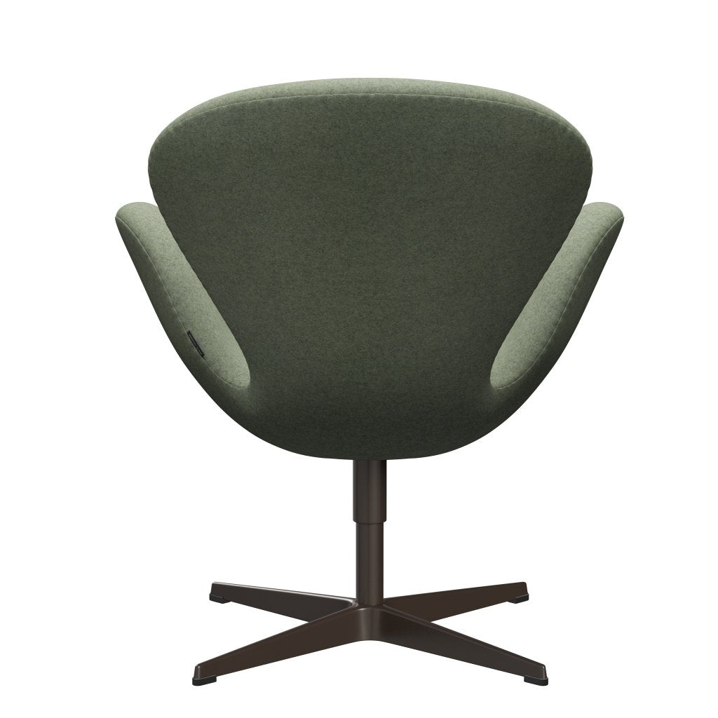 Fritz Hansen Swan Lounge Chair, Brown Bronze/Divina Melange Light Green