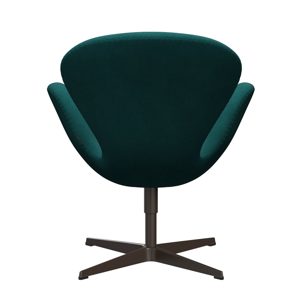 Fritz Hansen Swan Lounge Chair, Brown Bronze/Divina Melange Coral Green