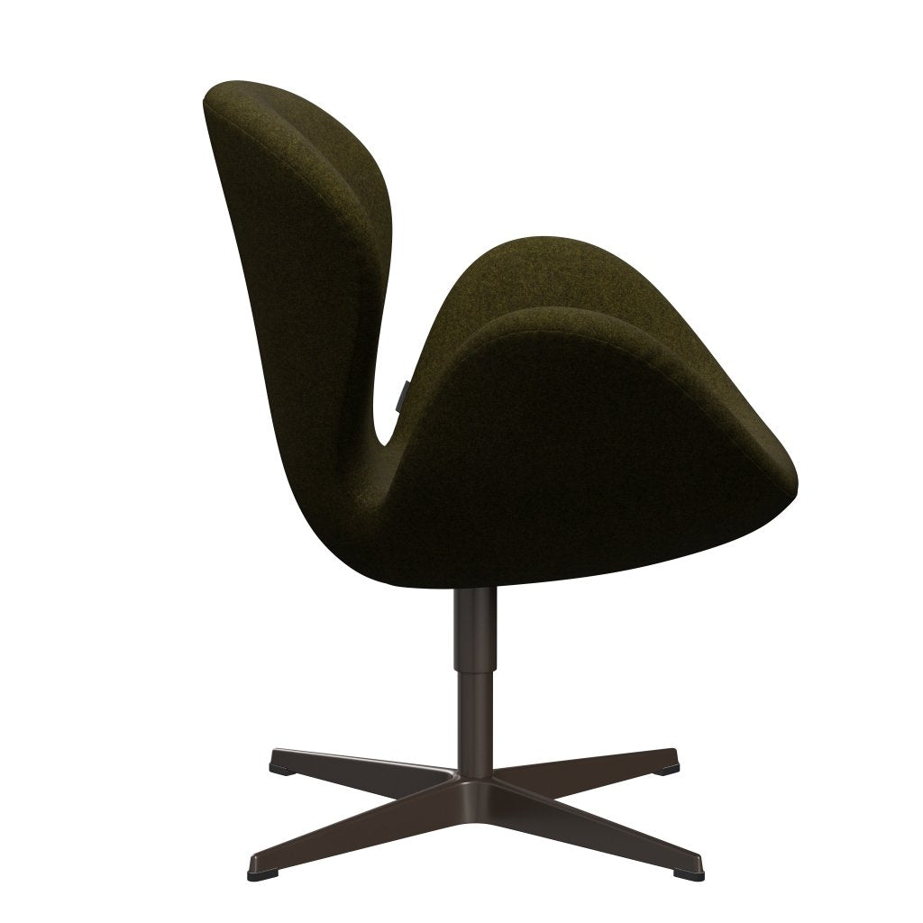 Fritz Hansen Swan Lounge Chair, Brown Bronze/Divina Melange Olive Dark