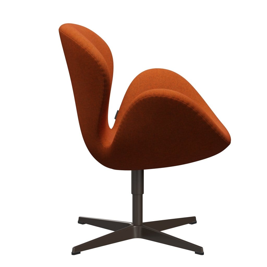 Fritz Hansen Swan Lounge Chair, Brown Bronze/Divina Melange Orange