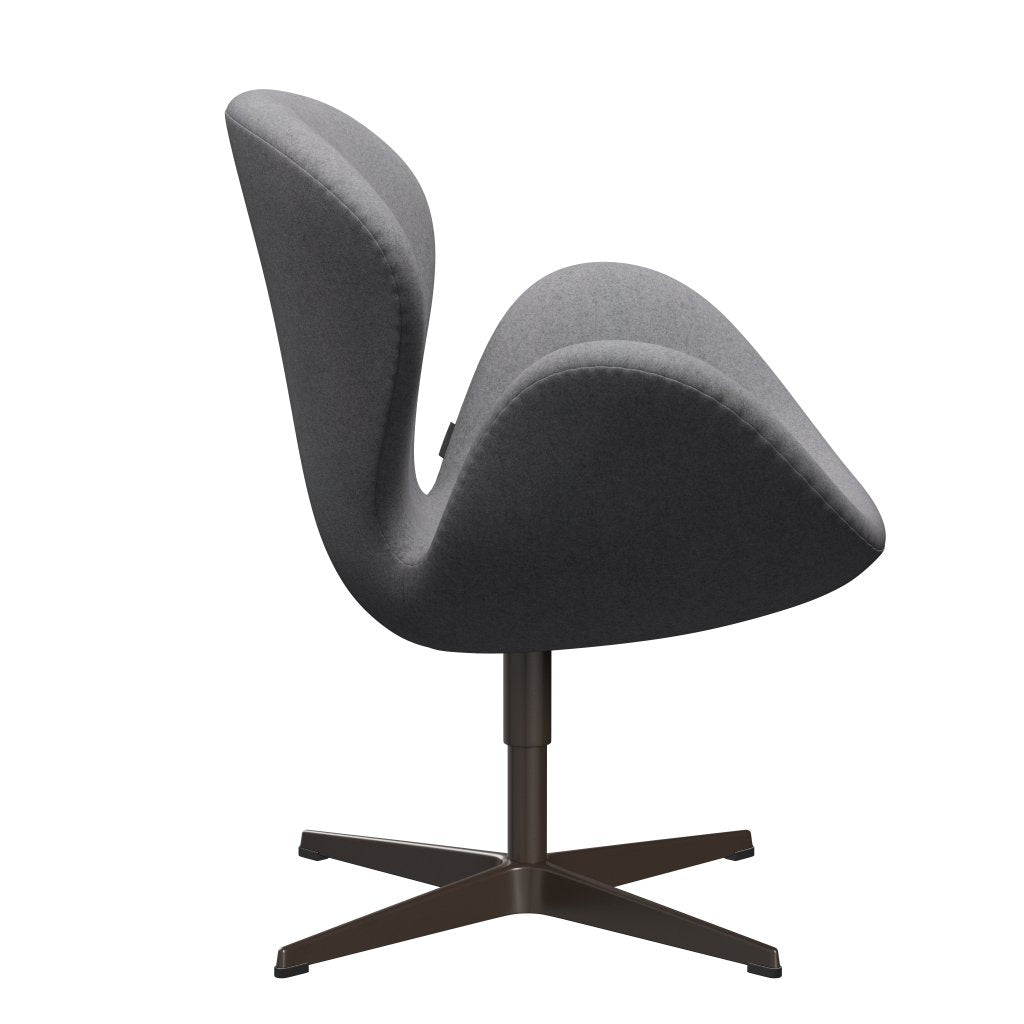 Fritz Hansen Swan Lounge Chair, Brown Bronze/Divina Melange Stone Grey