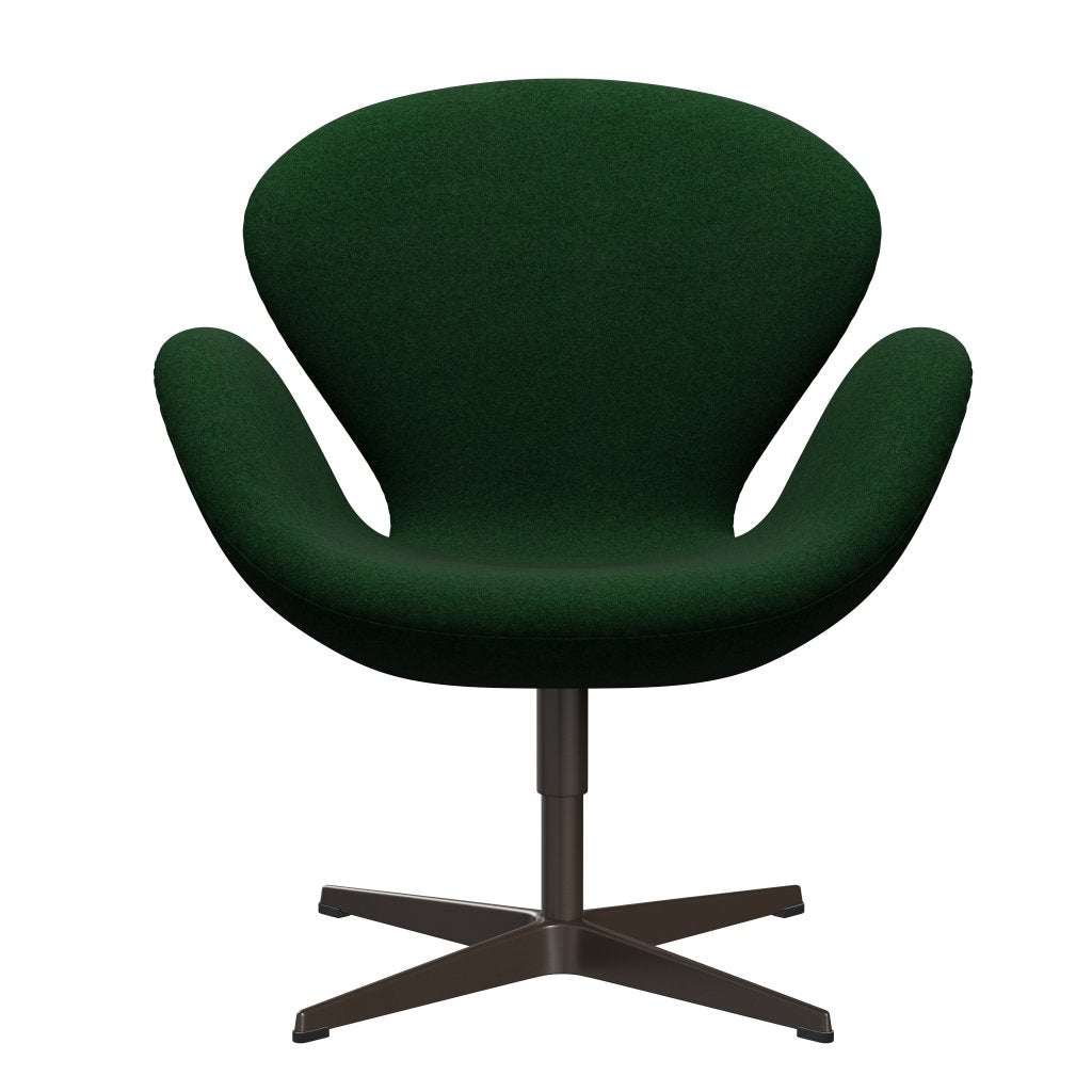 Fritz Hansen Swan Lounge Chair, Brown Bronze/Divina Melange Forest Green