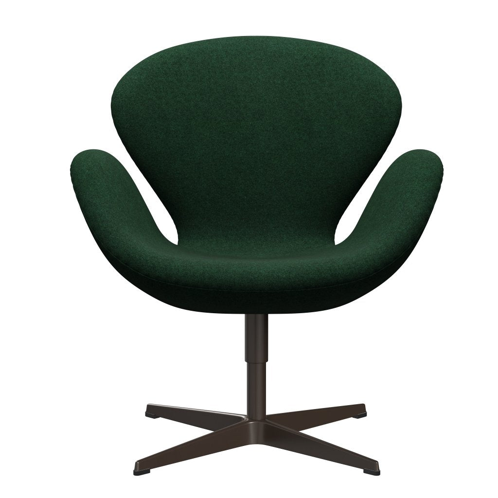 Fritz Hansen Swan Lounge Chair, Brown Bronze/Divina Melange Warm Dark Green