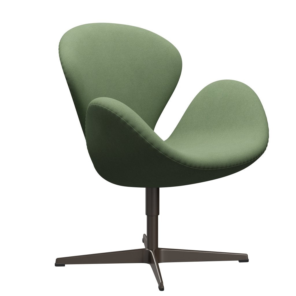 Fritz Hansen Swan Lounge Chair, Brown Bronze/Divina Olive Green