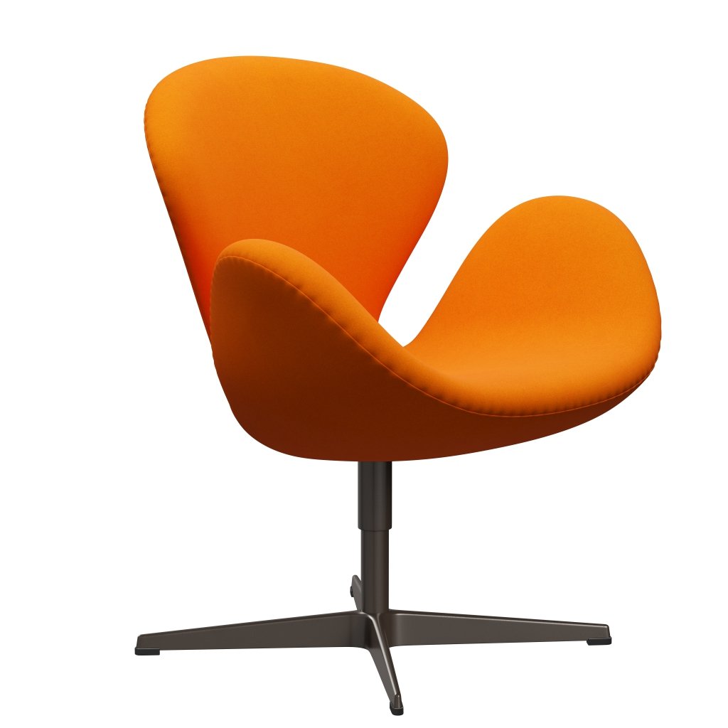 Fritz Hansen Swan Lounge Chair, Brown Bronze/Divina Orange Dark