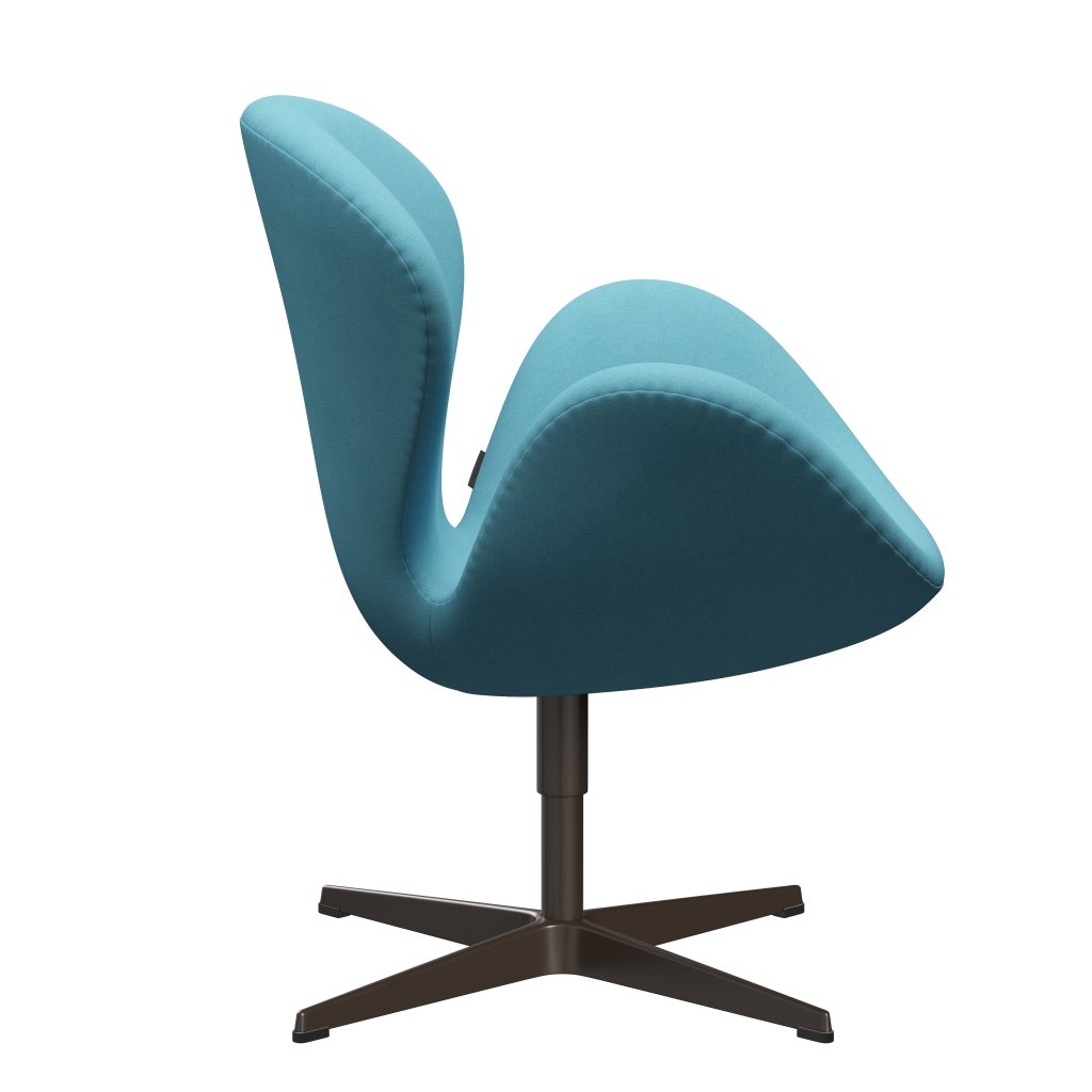 Fritz Hansen Swan Lounge Chair, Brown Bronze/Divina Turquoise Light