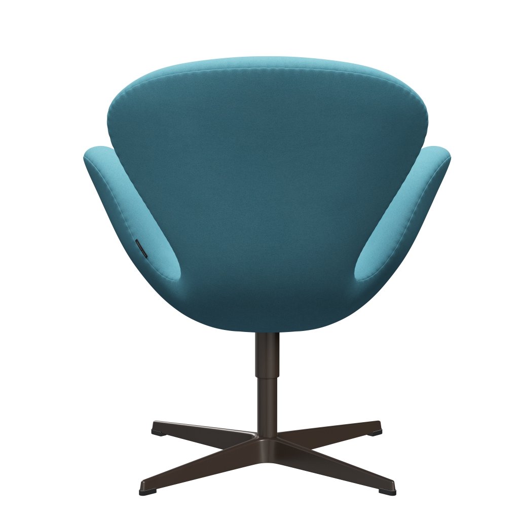 Fritz Hansen Swan Lounge Chair, Brown Bronze/Divina Turquoise Light