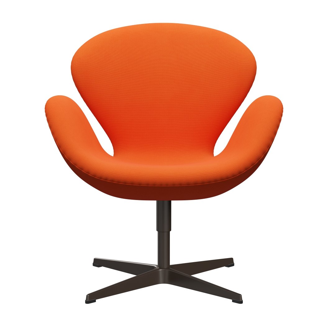 Fritz Hansen Swan Lounge Chair, Brown Bronze/Fame Orange (63016)