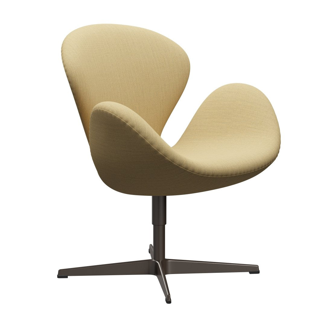 Fritz Hansen Swan Lounge Chair, Brown Bronze/Fiord Fine Yellow