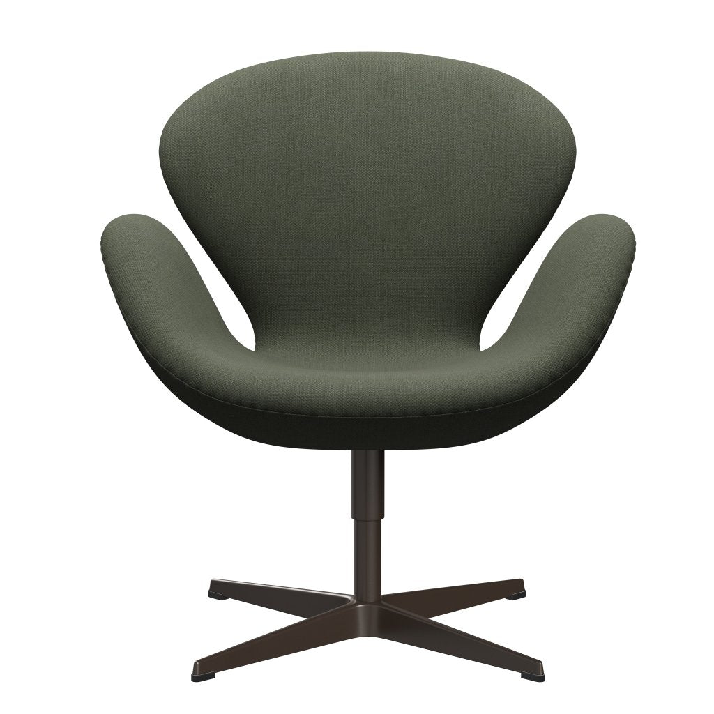 Fritz Hansen Swan Lounge Chair, Brown Bronze/Fiord Olive Green/Medium Green