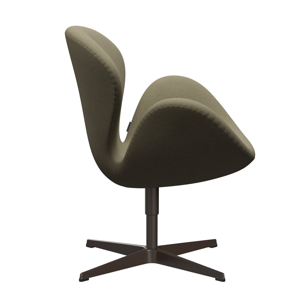 Fritz Hansen Swan Lounge Chair, Brown Bronze/Fiord Olive Green/Stone