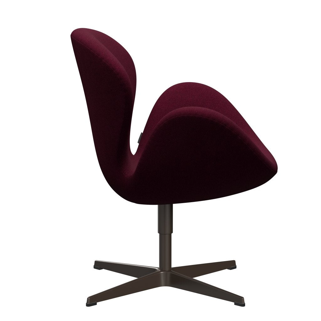 Fritz Hansen Swan Lounge Chair, Brown Bronze/Hallingdal Wine Red/Violet