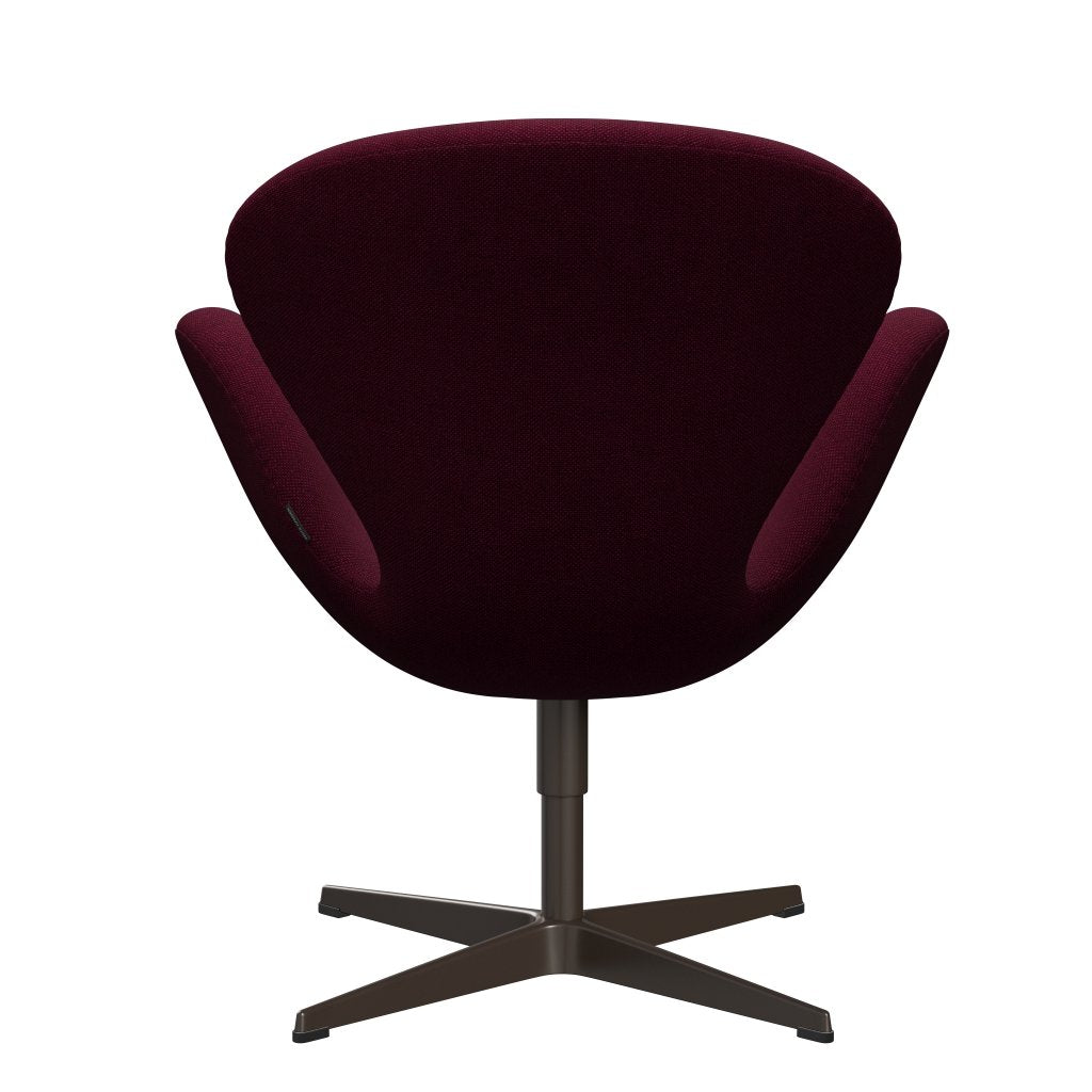 Fritz Hansen Swan Lounge Chair, Brown Bronze/Hallingdal Wine Red/Violet