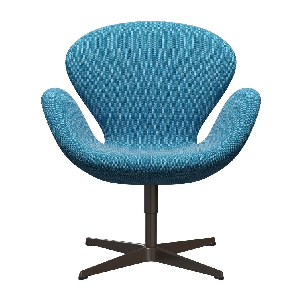 Fritz Hansen Swan Lounge Chair, Brown Bronze/Hallingdal White/Turquoise
