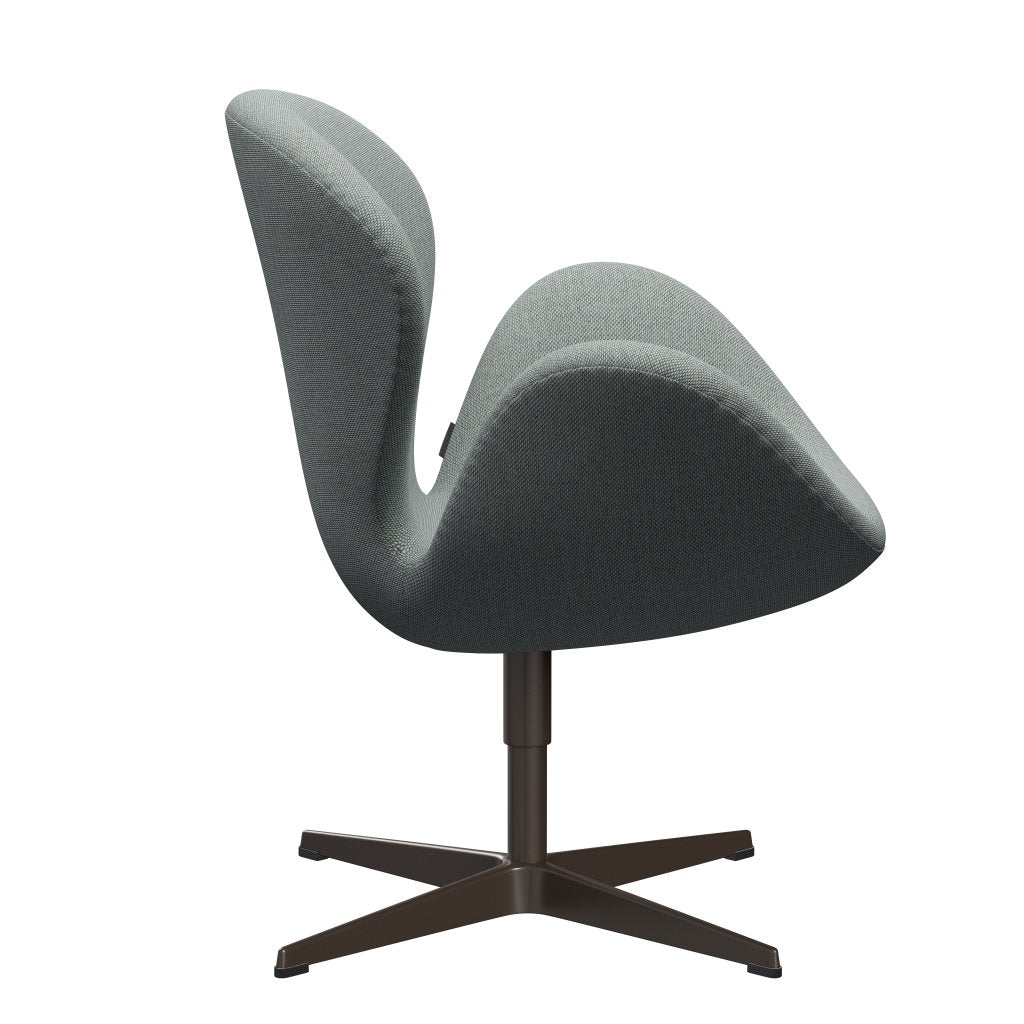 Fritz Hansen Swan Lounge Chair, Brown Bronze/Re Wool Pale Aqua